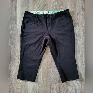 Coldwater Creek Size 20 Black Natural Fit Capris‎ Cotton Stretch Women's Pants
